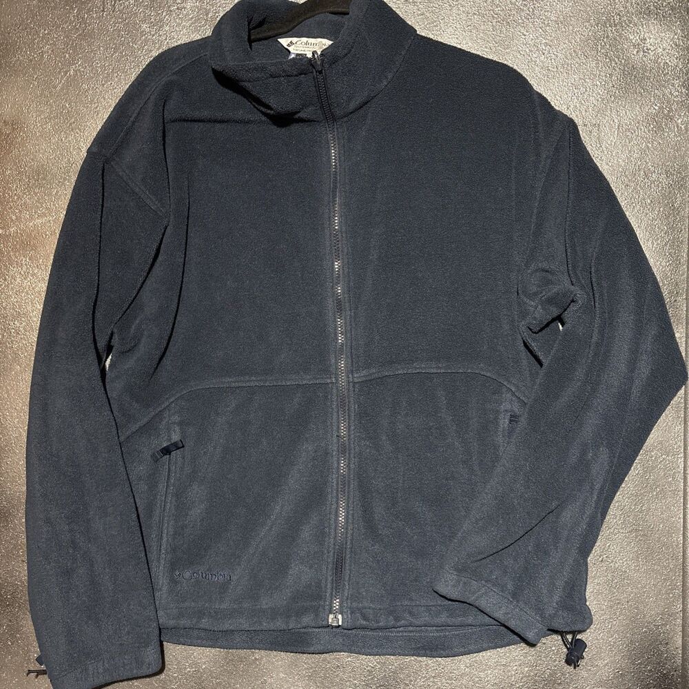 Columbia Sportswear Blue Full Zip Poly Fleece Jacket - Men's Large XL Cabincore